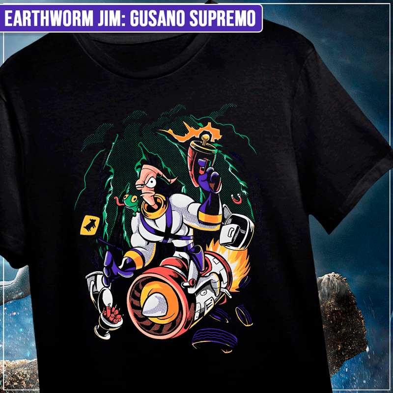 Remera "Earthworm Jim: Gusano Supremo"