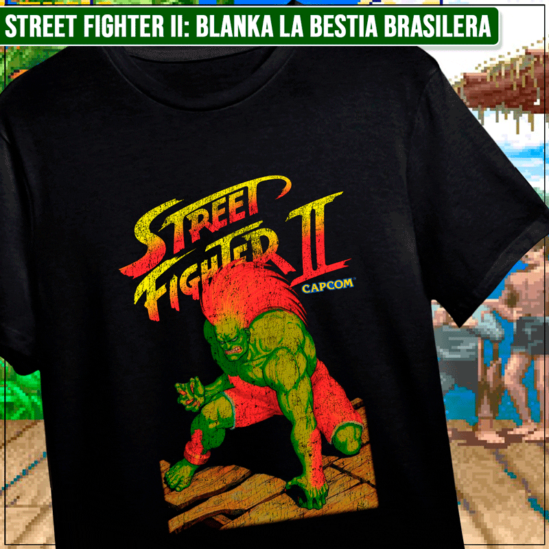 Remera "Street Fighter II: Blanka la bestia brasilera"