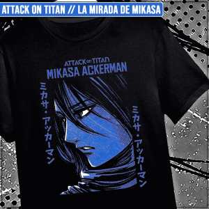 Remera "Attack on Titan: La Mirada de Mikasa"