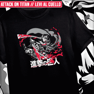 Remera "Attack on Titan: Levi al Cuello"