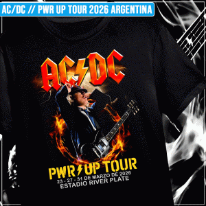 Remera "AC/DC: PWR UP Tour 2026 Argentina"