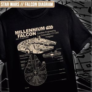 Remera "Star Wars: Falcon Diagram"