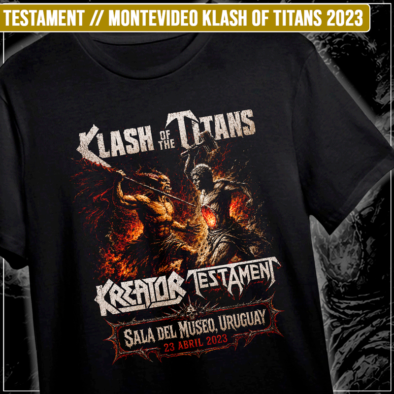 Remera "Testament: Montevideo Klash of titans 2023"